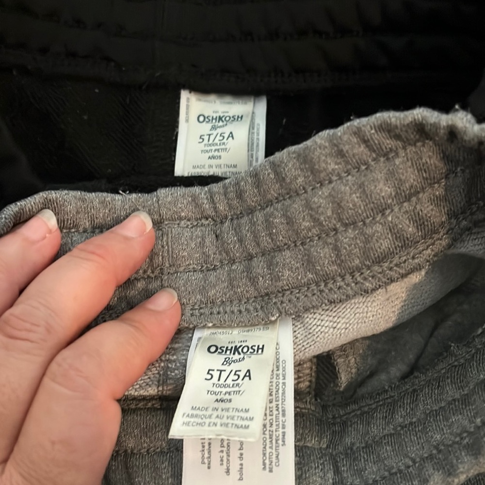 2 Pair OshKosh track pants! Zippers on ankle. Grey and Black pairs. Pockets. - Picture 4 of 12
